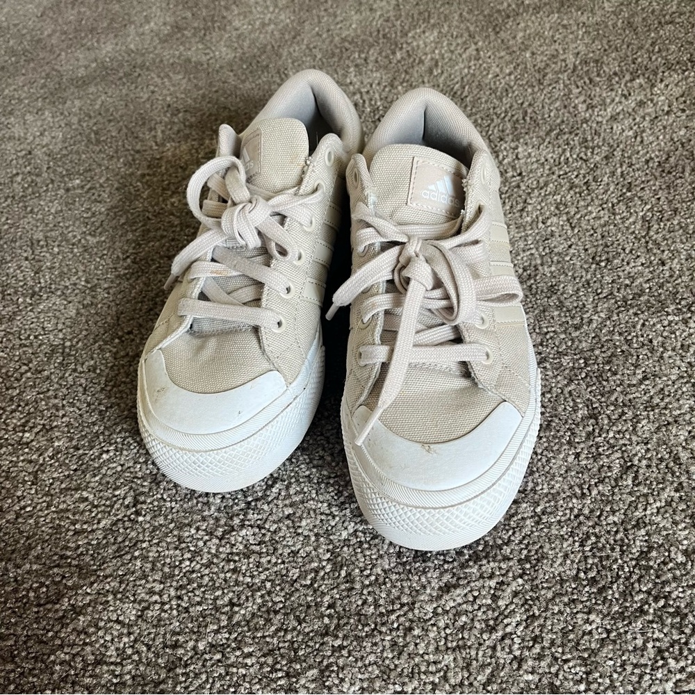 Adidas Cream Canvas Sneakers